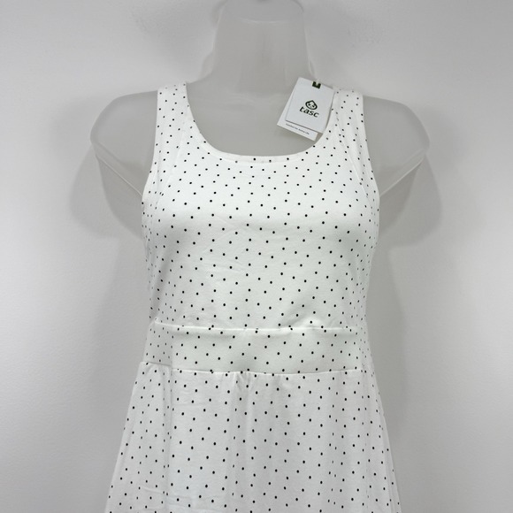 Tasc Dress Women's S White Dot NWT Rhythm Racer Back Running Organic Cotton Golf - Picture 9 of 15